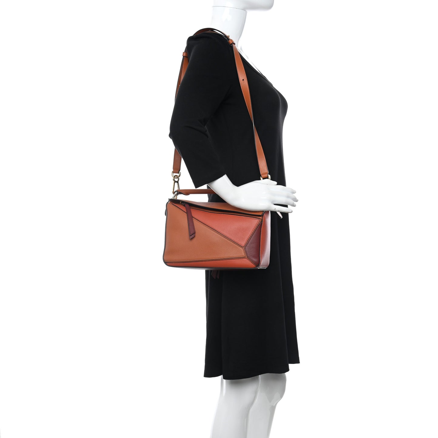 Calfskin Small Puzzle Bag Spice Orange Pumpkin