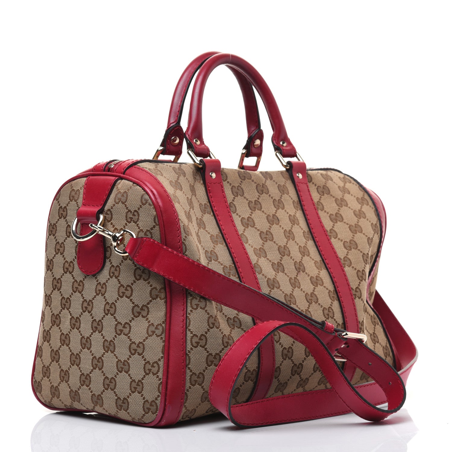 Gucci Monogram Medium Joy Boston Hibiscus Red 3 of 39