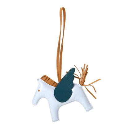Hermes Milo Lambskin Grigri Rodeo Pegase Horse Bag Charm MM Bleu Brume Sesame Vert Bosphore 1 of 3