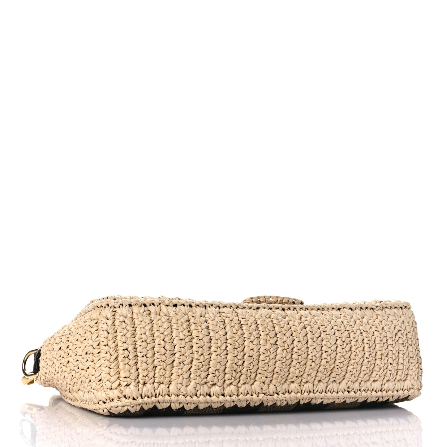 Fabric Jacquard Raffia Straw Pequin Gingham Woven Baguette Beige Black Natural