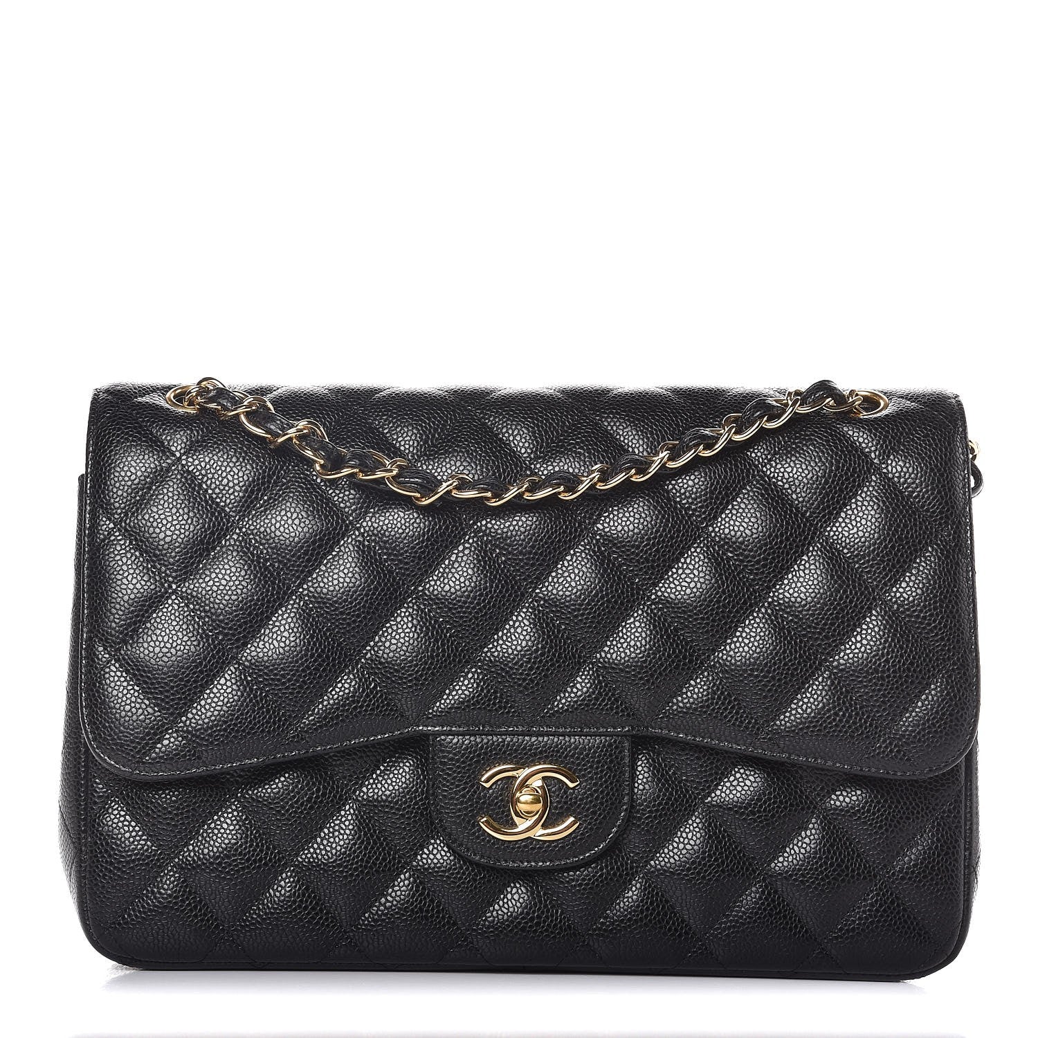 Chanel Caviar Quilted Jumbo Double Flap Black 1 of 8