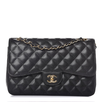 Chanel Caviar Quilted Jumbo Double Flap Black 1 of 8