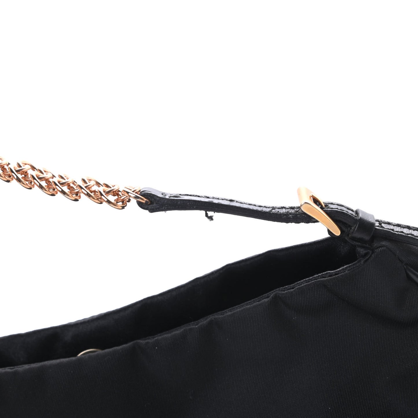 Tessuto Nylon Chain Shoulder Bag Black