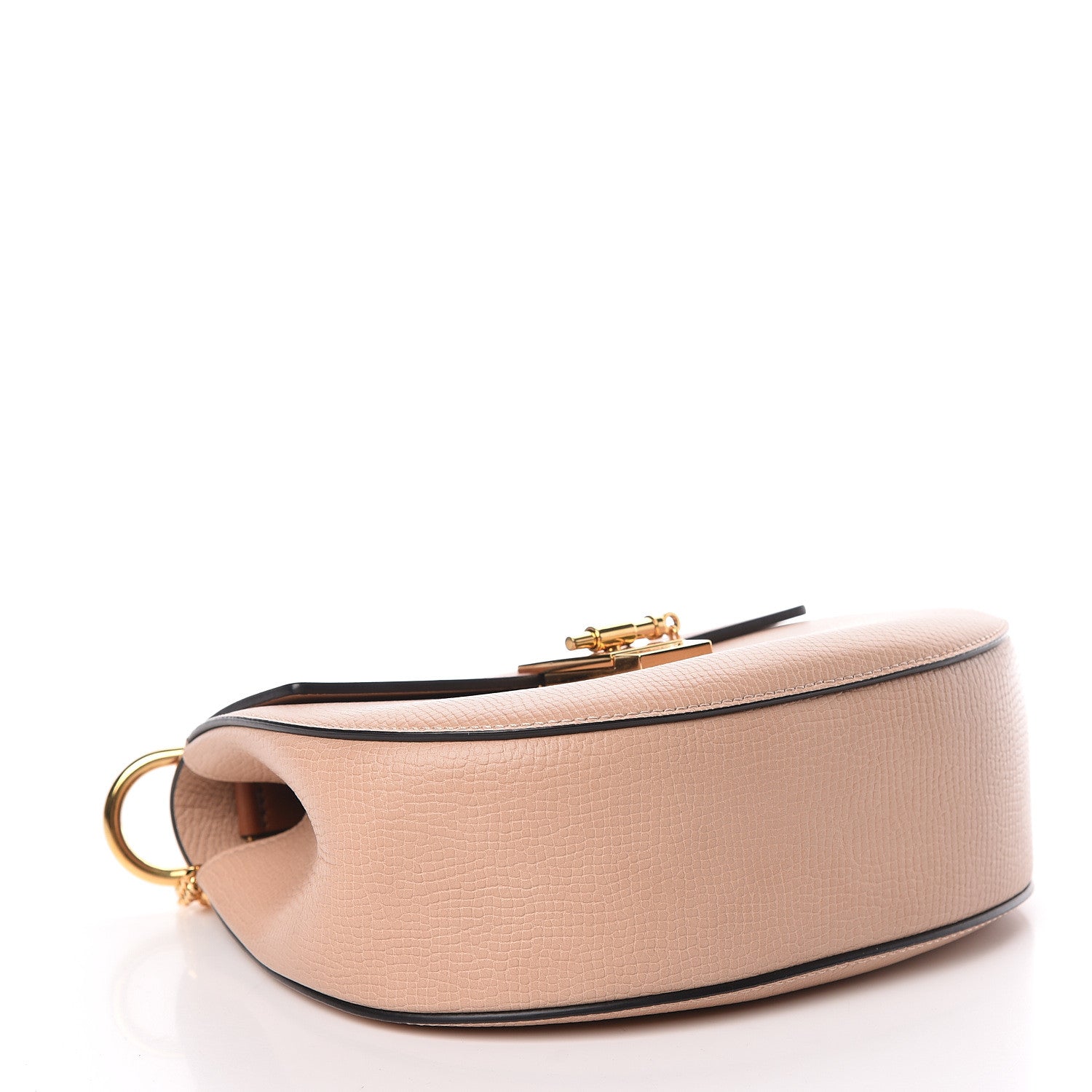 Chloe Grained Calfskin Lambskin Bi-Color Drew Shoulder Bag Powder Beige Mustard 4 of 12
