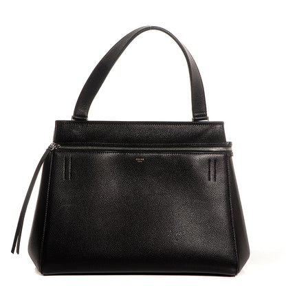 Celine Grained Calfskin Small Edge Shoulder Bag Black 1 of 10