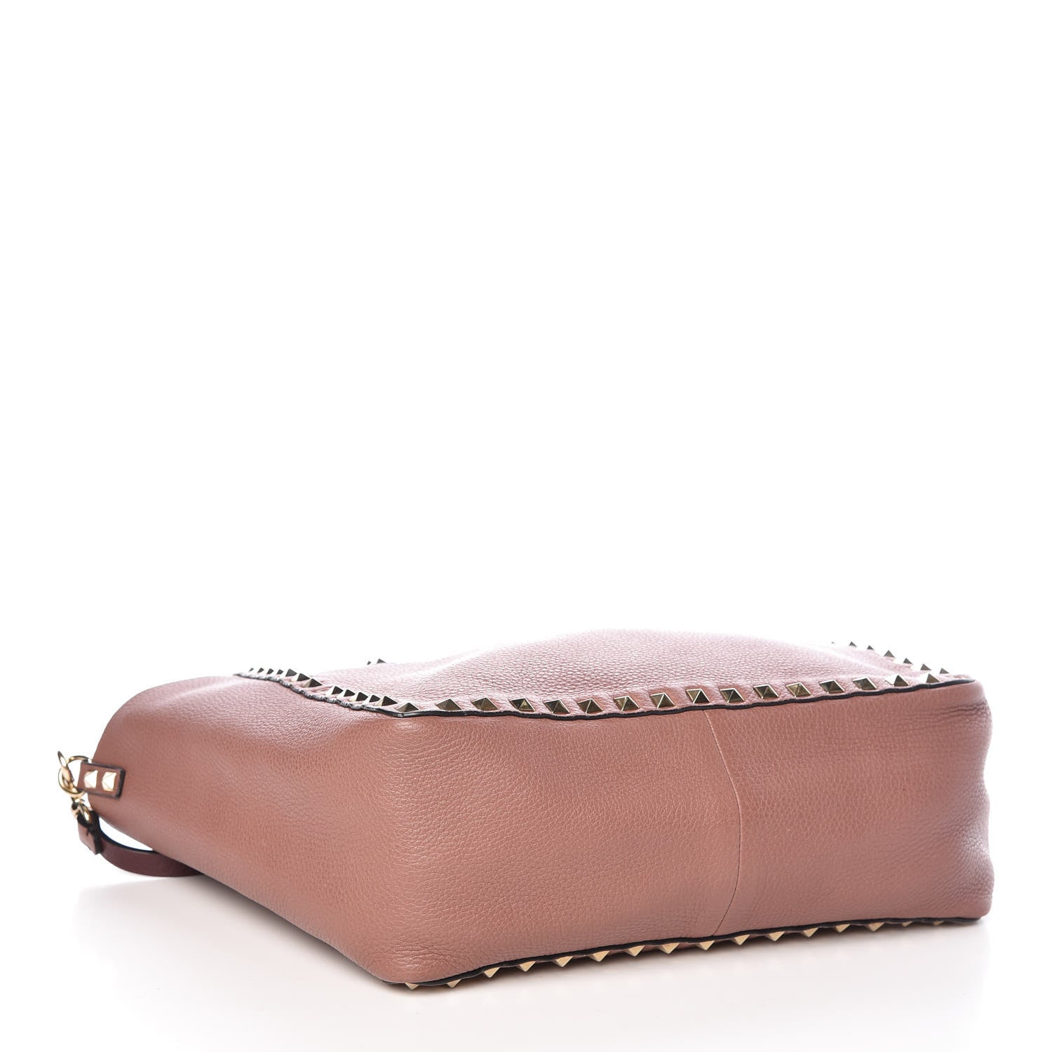 Valentino Garavani Pebbled Calfskin Small Rockstud Reversible Tote Rubin Blush 8 of 14