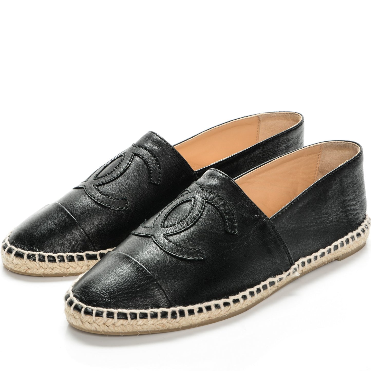 Lambskin CC Espadrilles 37 Black