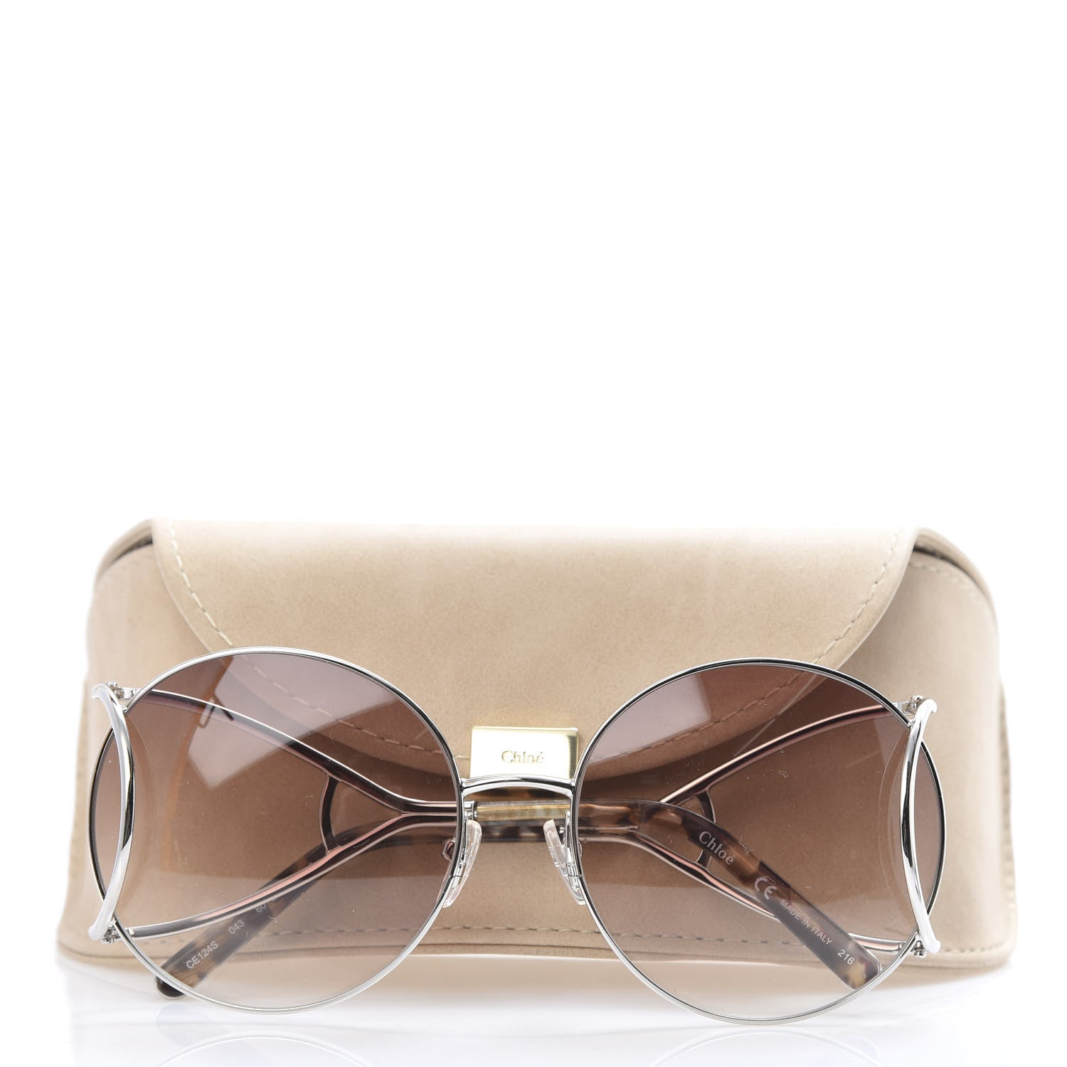 Chloe Jackson Oversized Round Sunglasses CE124S Turtledove 7 of 7