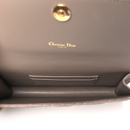 Christian Dior Supple Calfskin Cannage Caro Belt Pouch with Chain Warm Taupe 5 of 10