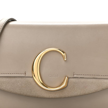 Chloe Calfskin Suede C Clutch With Chain Motty Grey 8 of 11