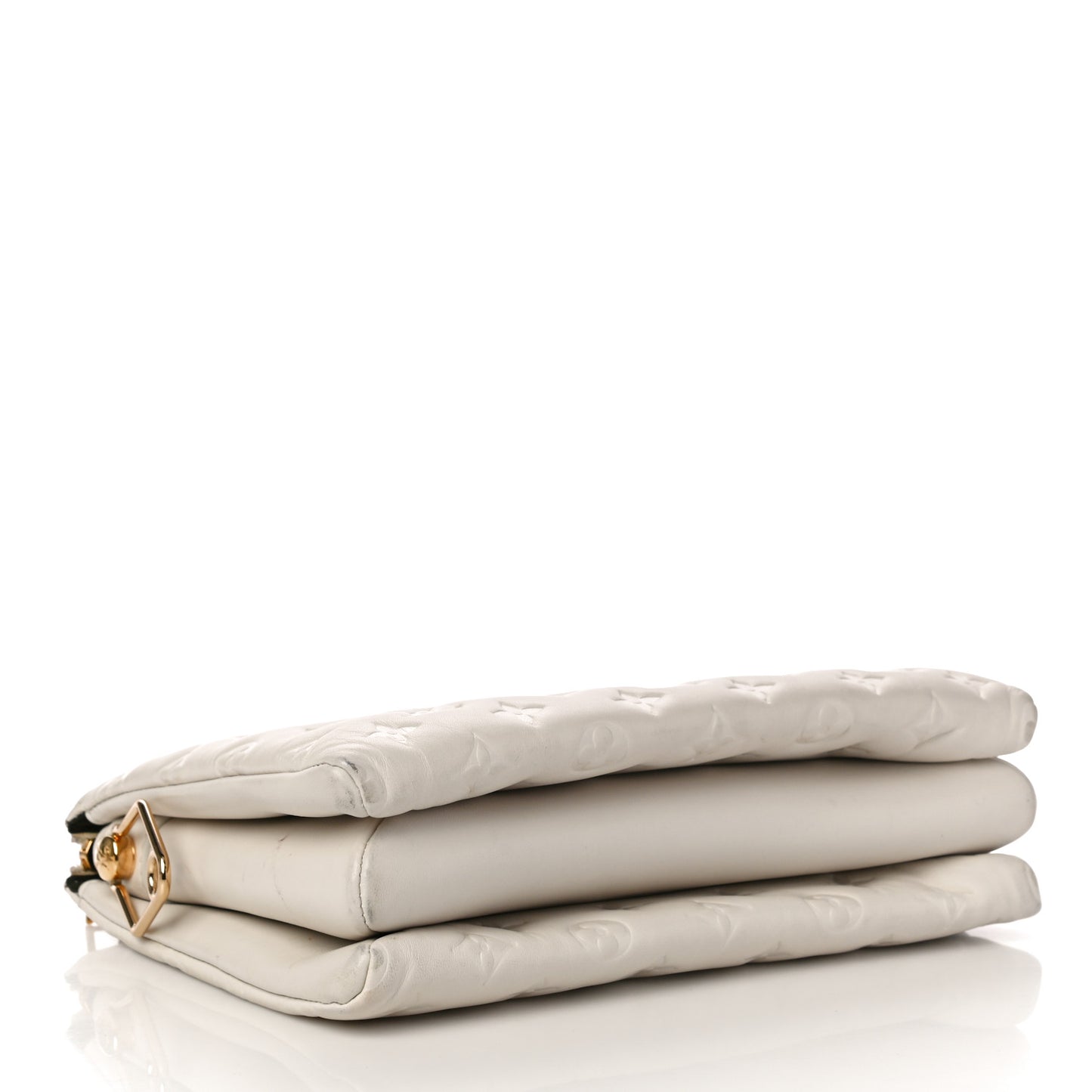 Lambskin Embossed Monogram Coussin PM Cream