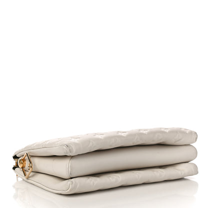 Louis Vuitton Lambskin Embossed Monogram Coussin PM Cream 4 of 12