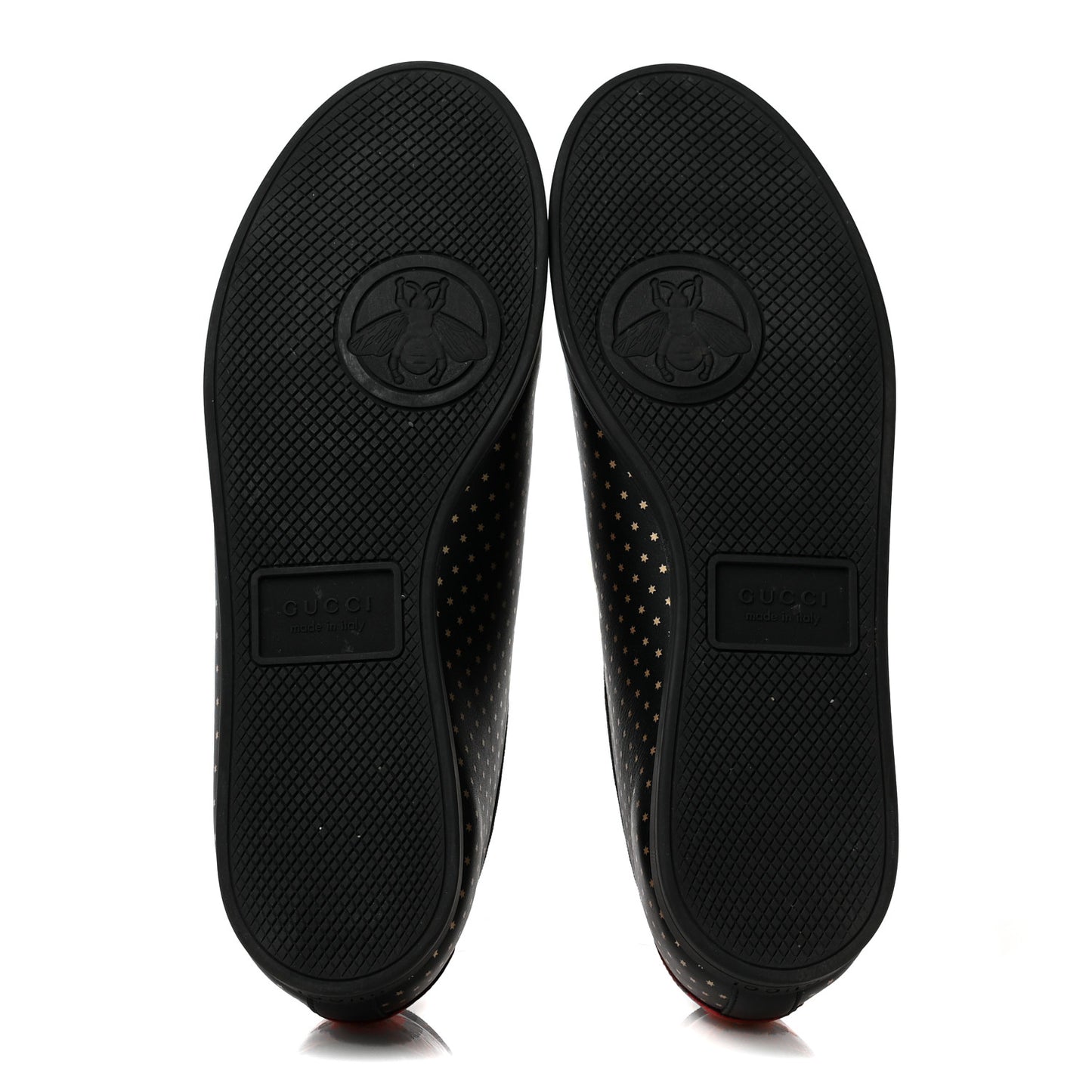 X SEGA Calfskin GUCCY Stars Mens Falacer Sneakers 9 Black