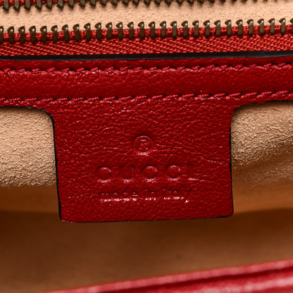 Gucci Vintage Effect Calfskin Matelasse Diagonal Small Torchon GG Marmont Shoulder Bag Black Romantic Cherry 6 of 10