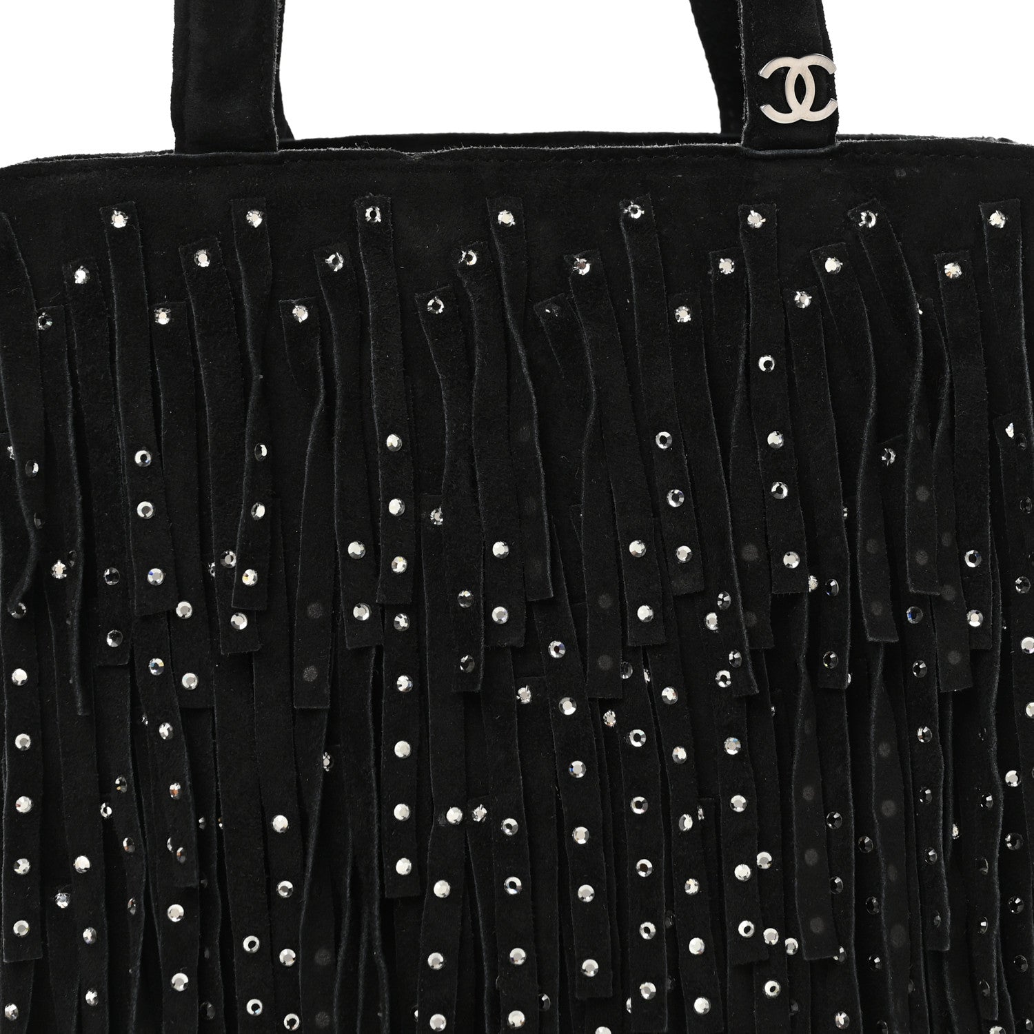Chanel Suede Mini Fringe Tote Black 8 of 11