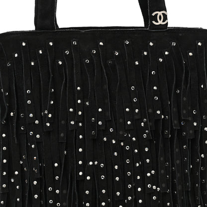 Chanel Suede Mini Fringe Tote Black 8 of 11