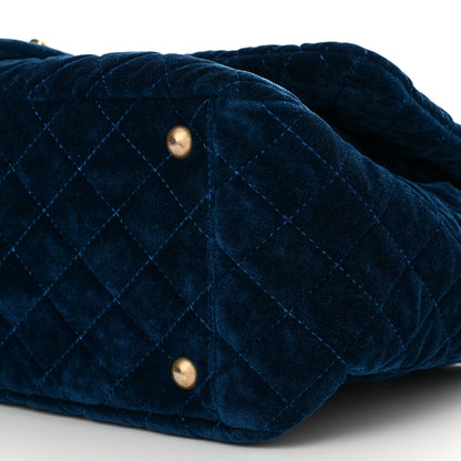 Chanel Velvet Quilted XXL Travel Flap Bag Blue 11 of 11