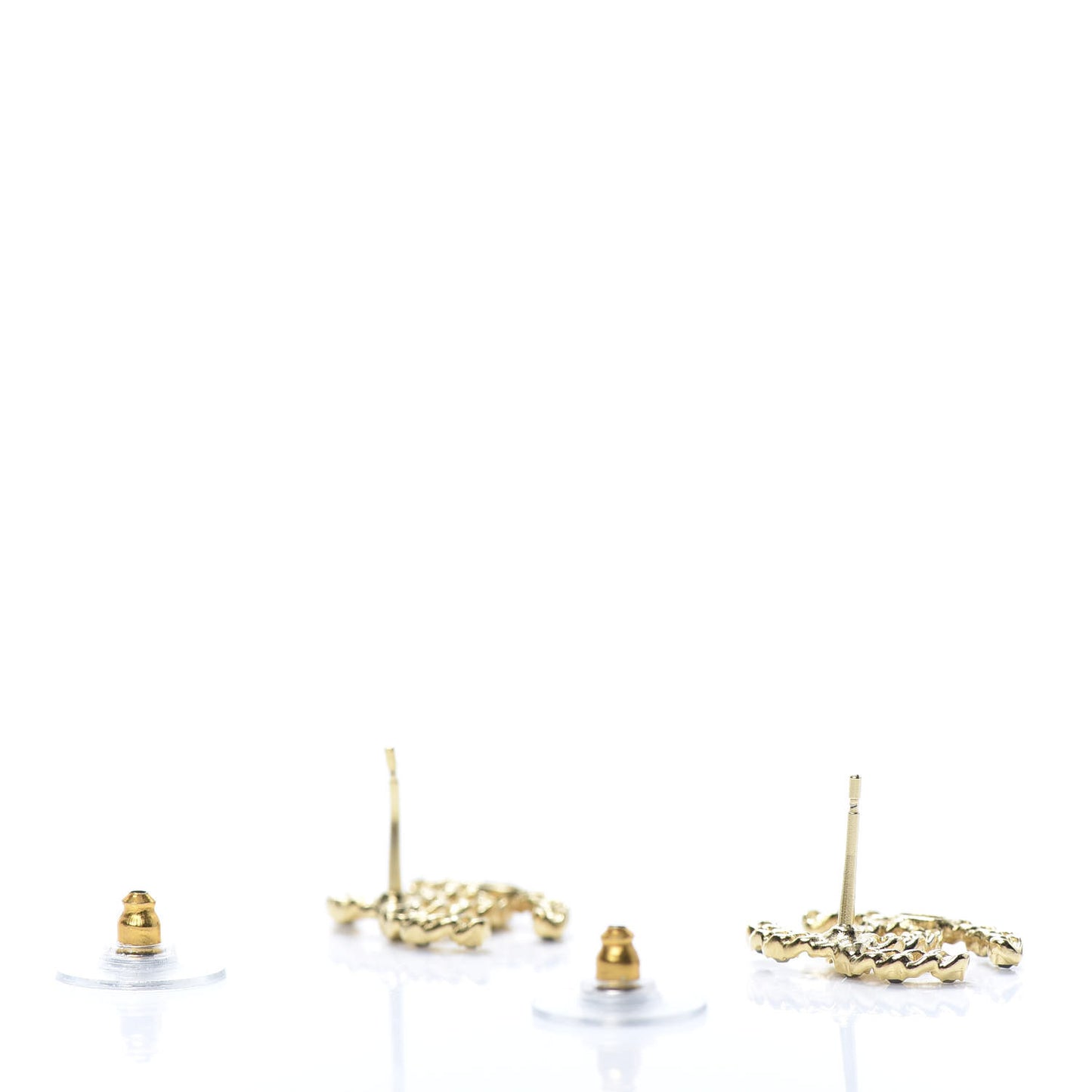Crystal CC Chain Earrings Gold Black