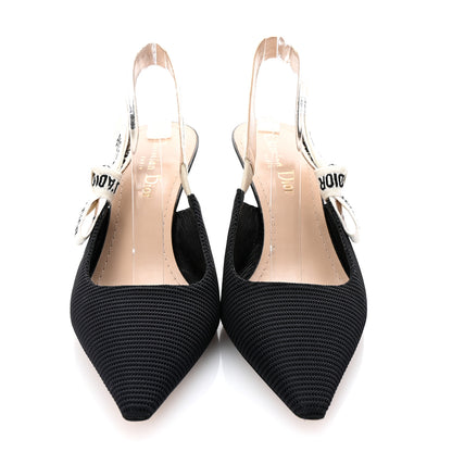 Christian Dior Technical Canvas Ribbon J Adior Slingback 65mm Pumps 37.5 Black 37.5 Black 3 of 9