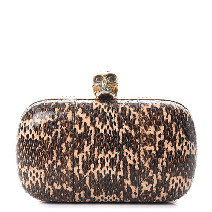 Alexander McQueen Python Skull Box Clutch Brown 1 of 9