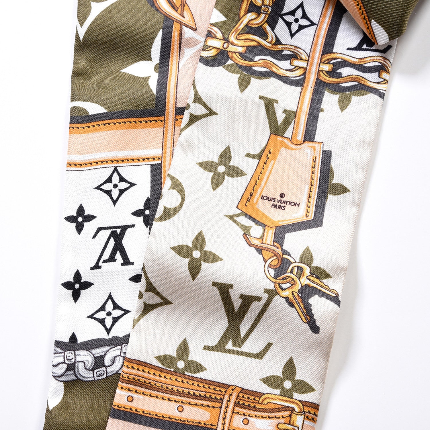 Louis Vuitton Silk Monogram Giant Confidential Bandeau Kaki 3 of 4