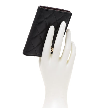 Chanel Lambskin Quilted Card Holder Wallet Black 2 of 8