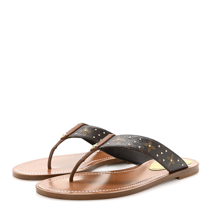 Louis Vuitton Monogram Sunny Flat Thong Sandals 38 Brown 8 of 20