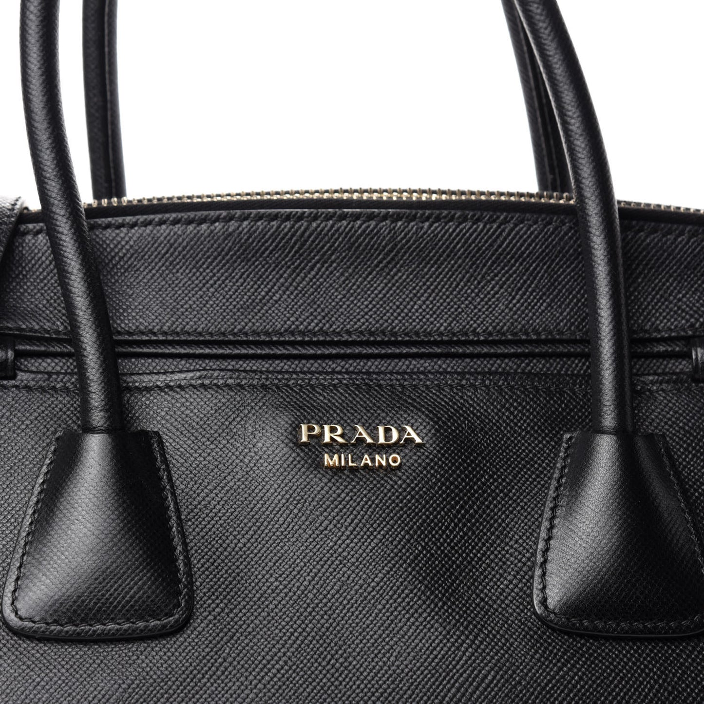 Saffiano Cuir Large Top Handle Satchel Black
