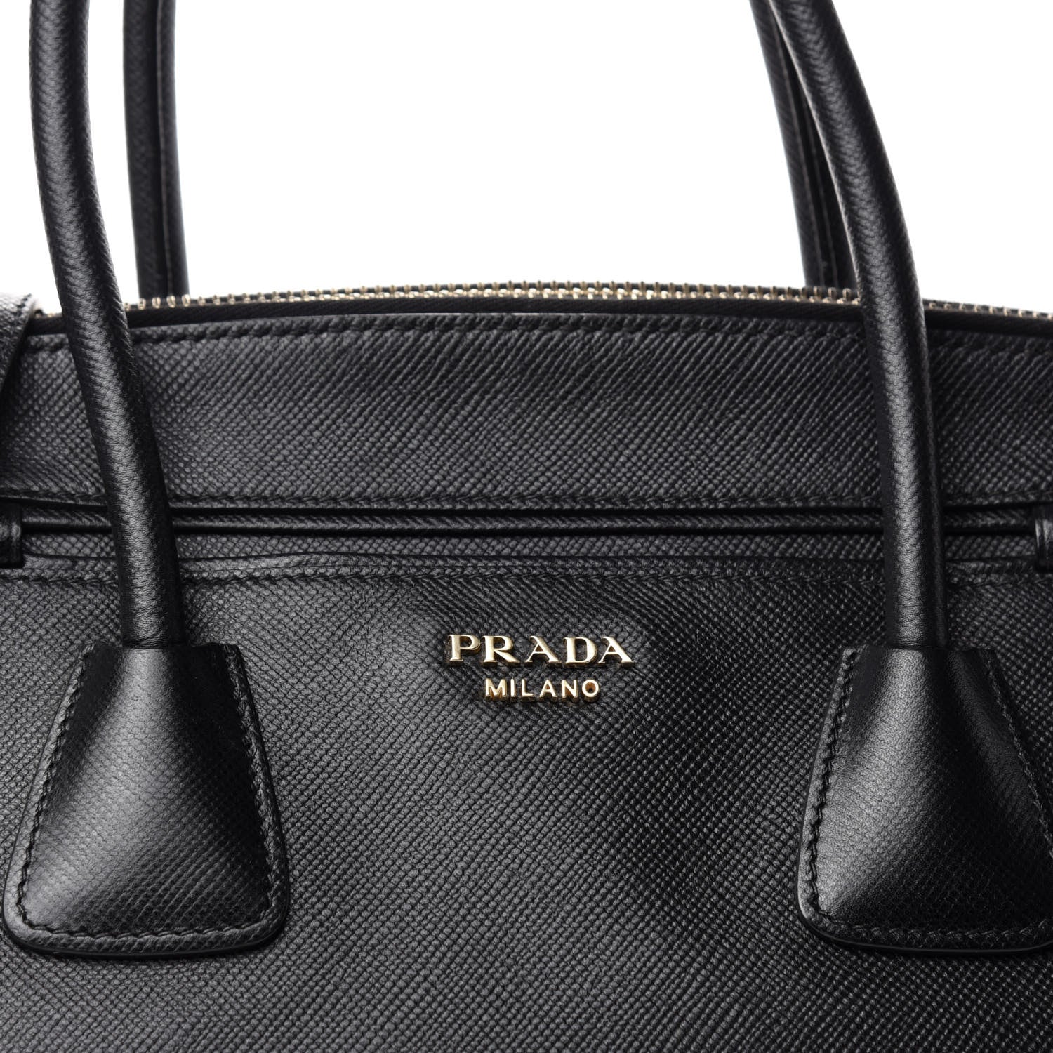 Prada Saffiano Cuir Large Top Handle Satchel Black 14 of 14