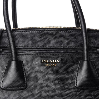 Prada Saffiano Cuir Large Top Handle Satchel Black 14 of 14