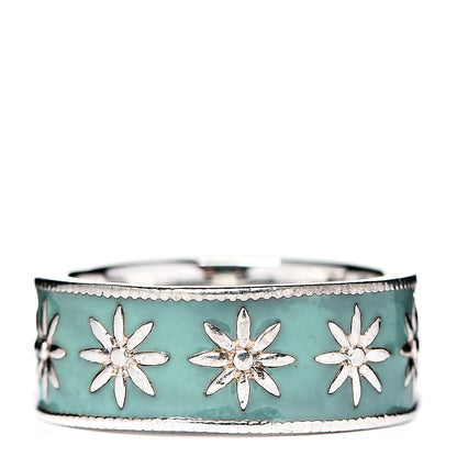 Tiffany Sterling Silver Enamel Daisy Band Ring 49 5 1 of 4