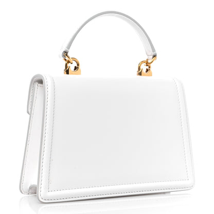 Dolce & Gabbana DOLCE & GABBANA Smooth Calfskin Small Devotion Envelope Top Handle Bag White 3 of 9