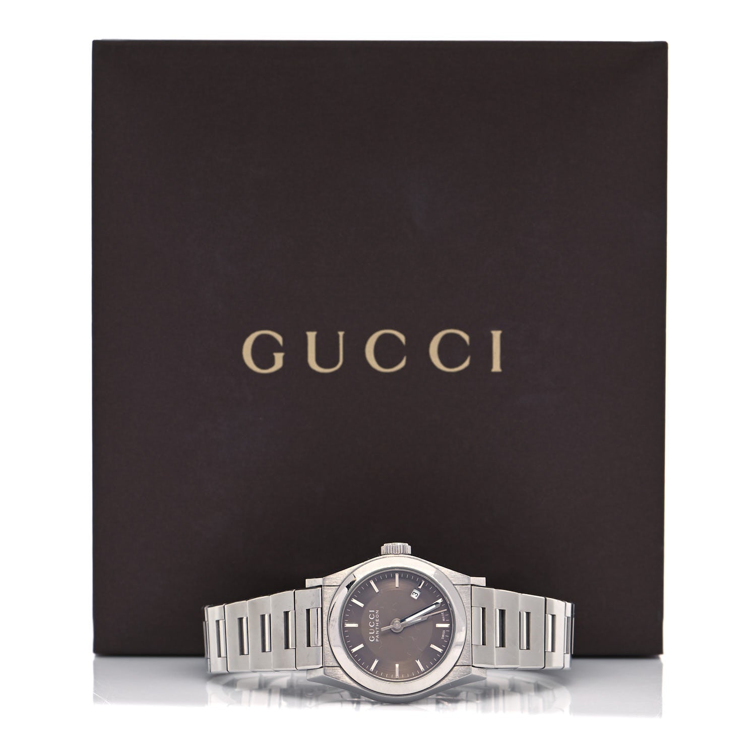 Gucci Stainless Steel 28mm Pantheon Quartz Watch Brown 5 of 5