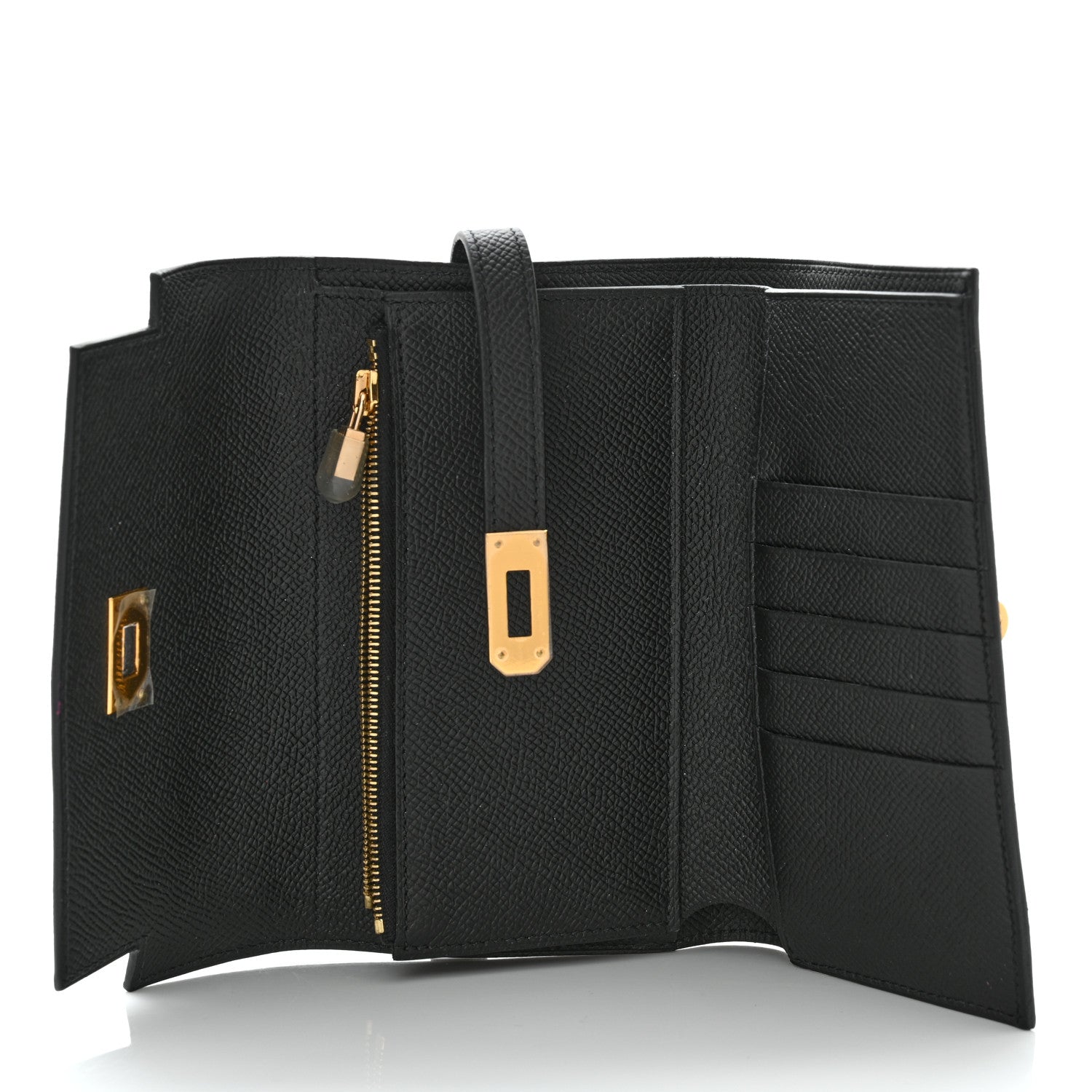 Hermes Epsom Medium Kelly Wallet Black 10 of 12