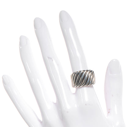 David Yurman Sterling Silver 18k Gold Sculpted Cable Ring 6 2 of 6