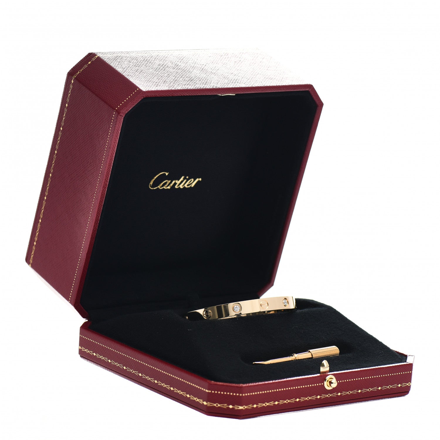 Cartier 18K Yellow Gold 4 Diamond LOVE Bracelet 16 5 of 5