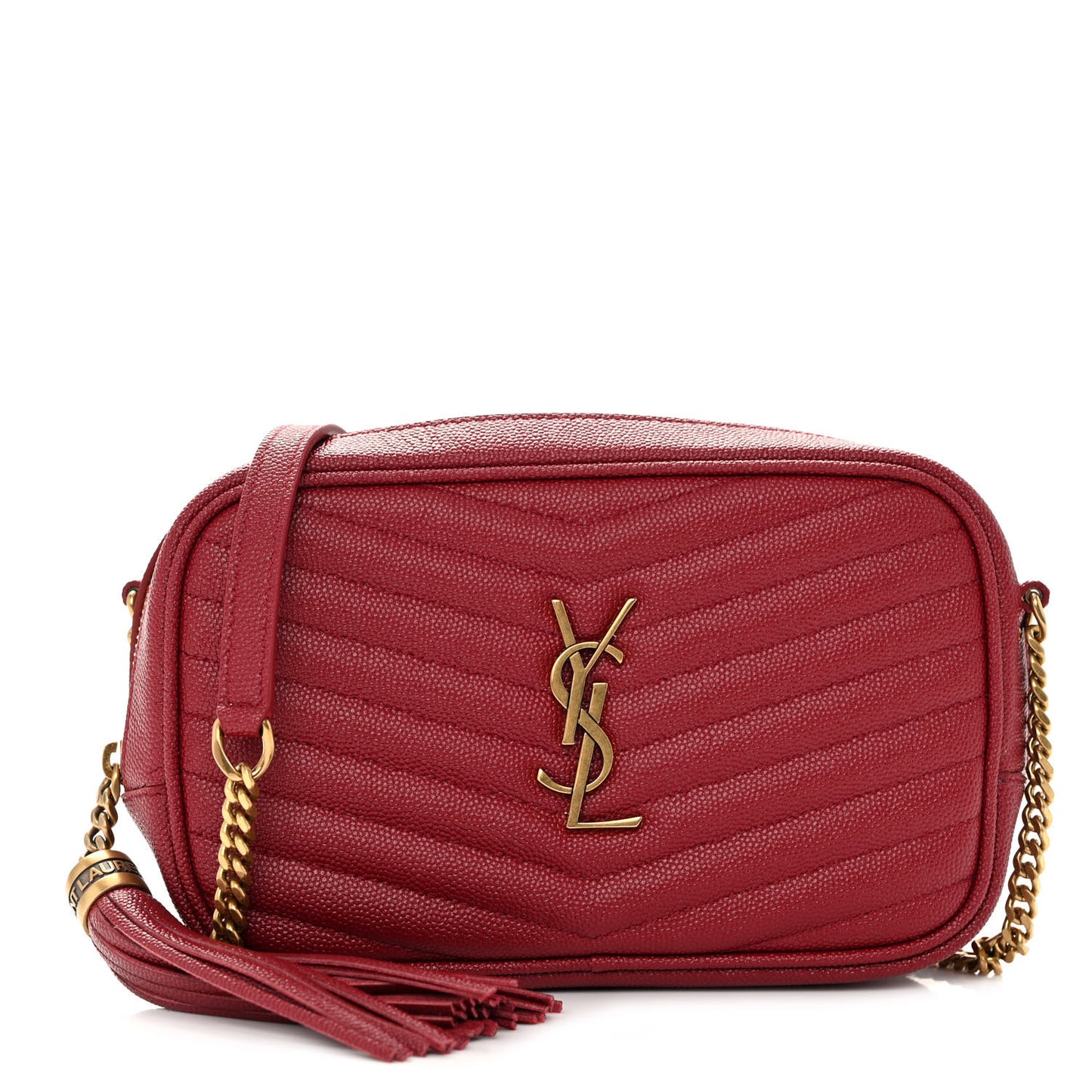 Grain De Poudre Matelasse Monogram Mini Lou Camera Bag Opyum Red