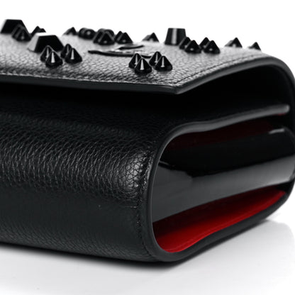 Christian Louboutin Calfskin Spikes Loubinthesky Paloma Clutch Black 12 of 13