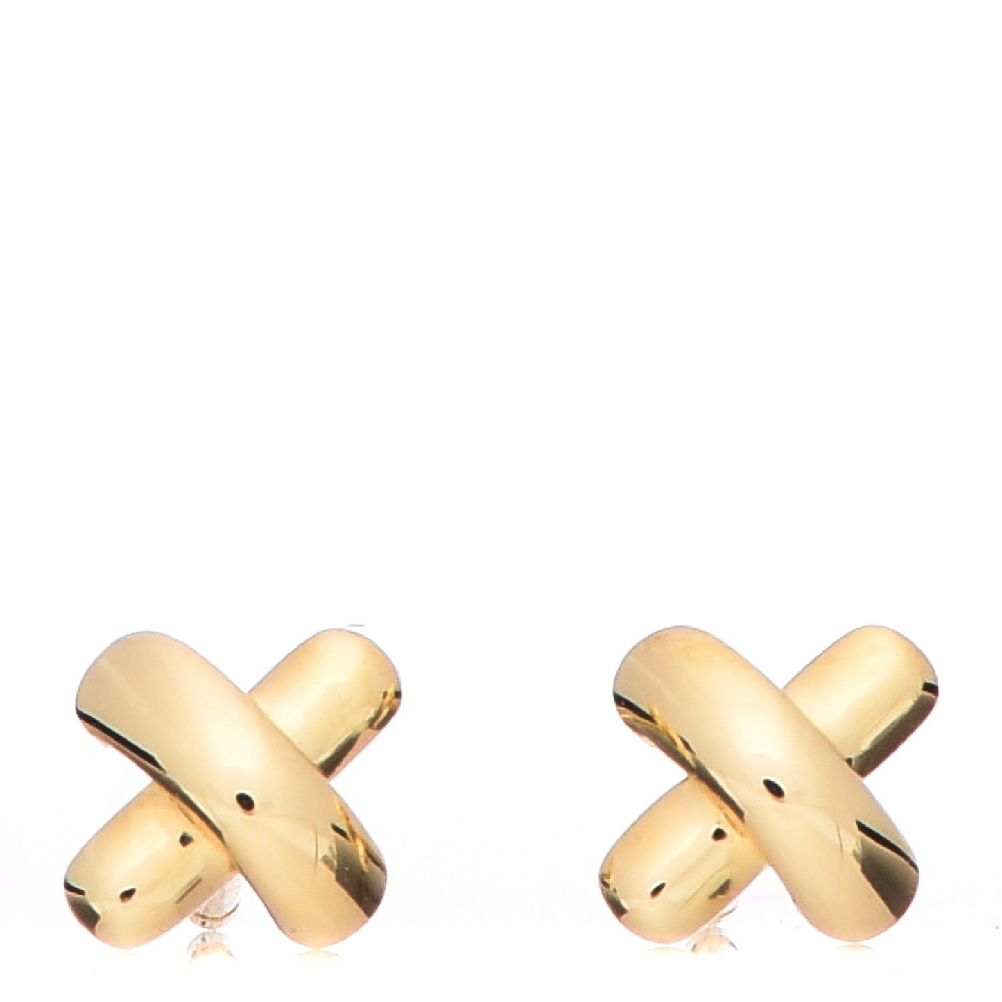 18K Yellow Gold 6mm Cross Stitch Earrings