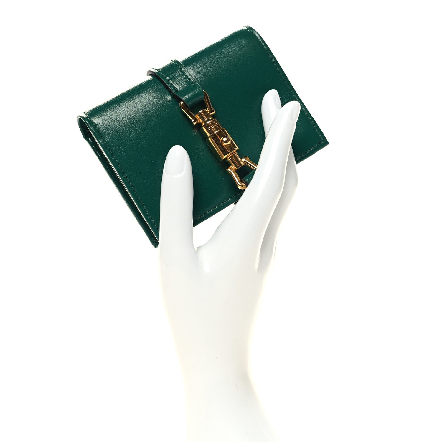 Gucci Calfskin Jackie 1961 Card Case Emerald Green 2 of 9