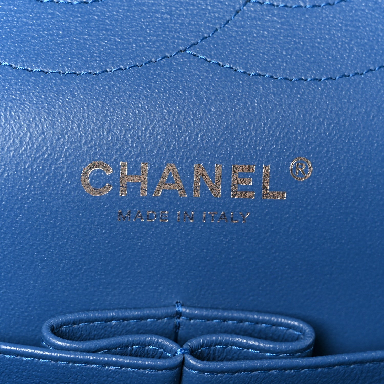 Chanel Caviar Chevron Quilted Jumbo Double Flap Blue 6 of 11