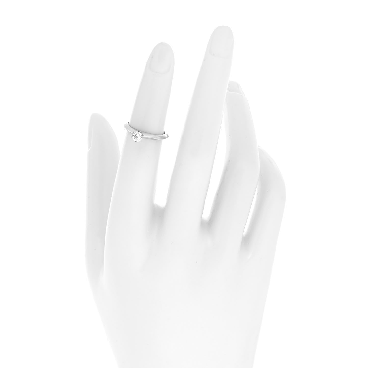 Tiffany Platinum Diamond .22ct Solitaire Engagement Ring 47 4 2 of 5