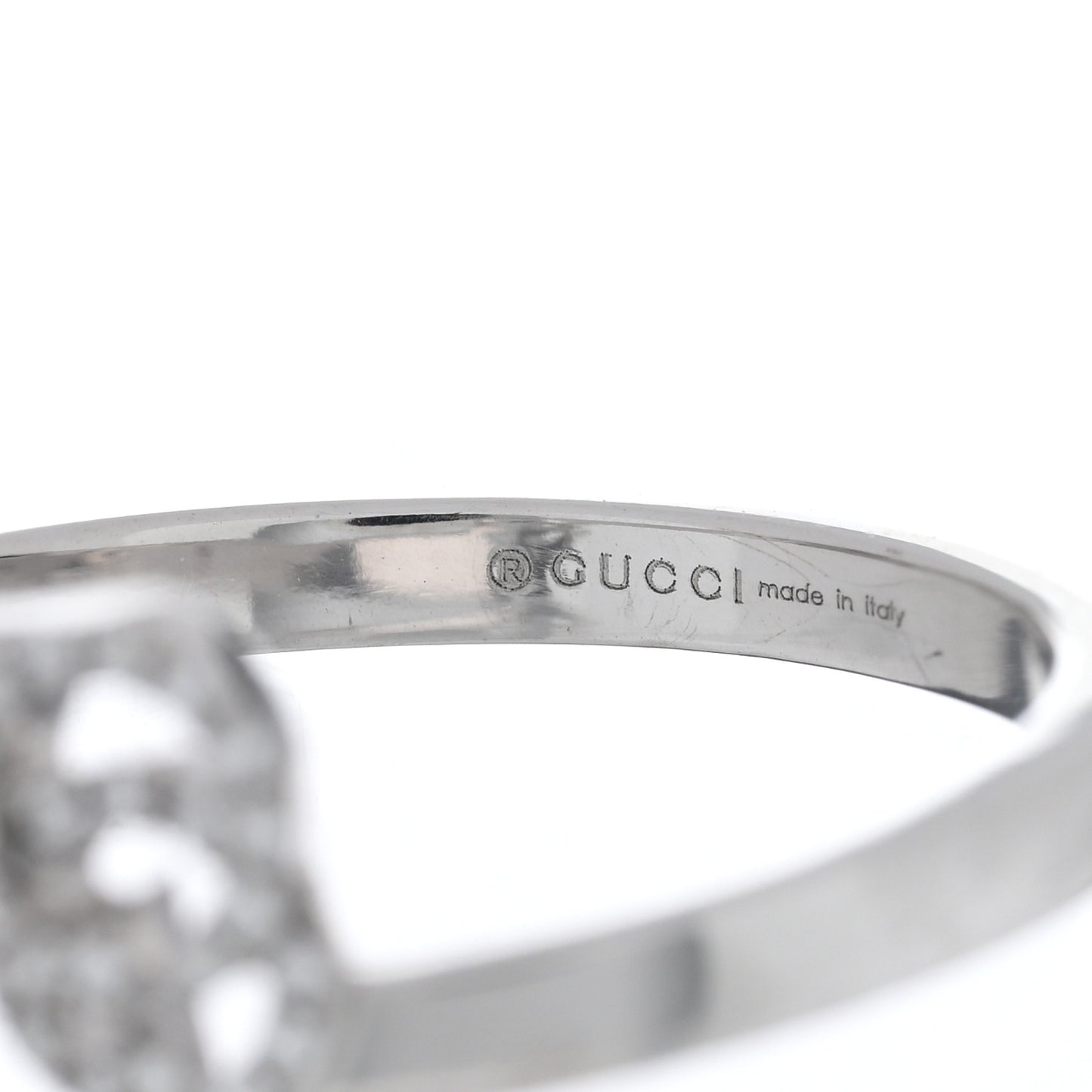 18K White Gold Diamond Running G Ring 49 4.75