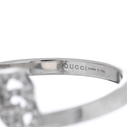 Gucci 18K White Gold Diamond Running G Ring 49 4.75 4 of 5