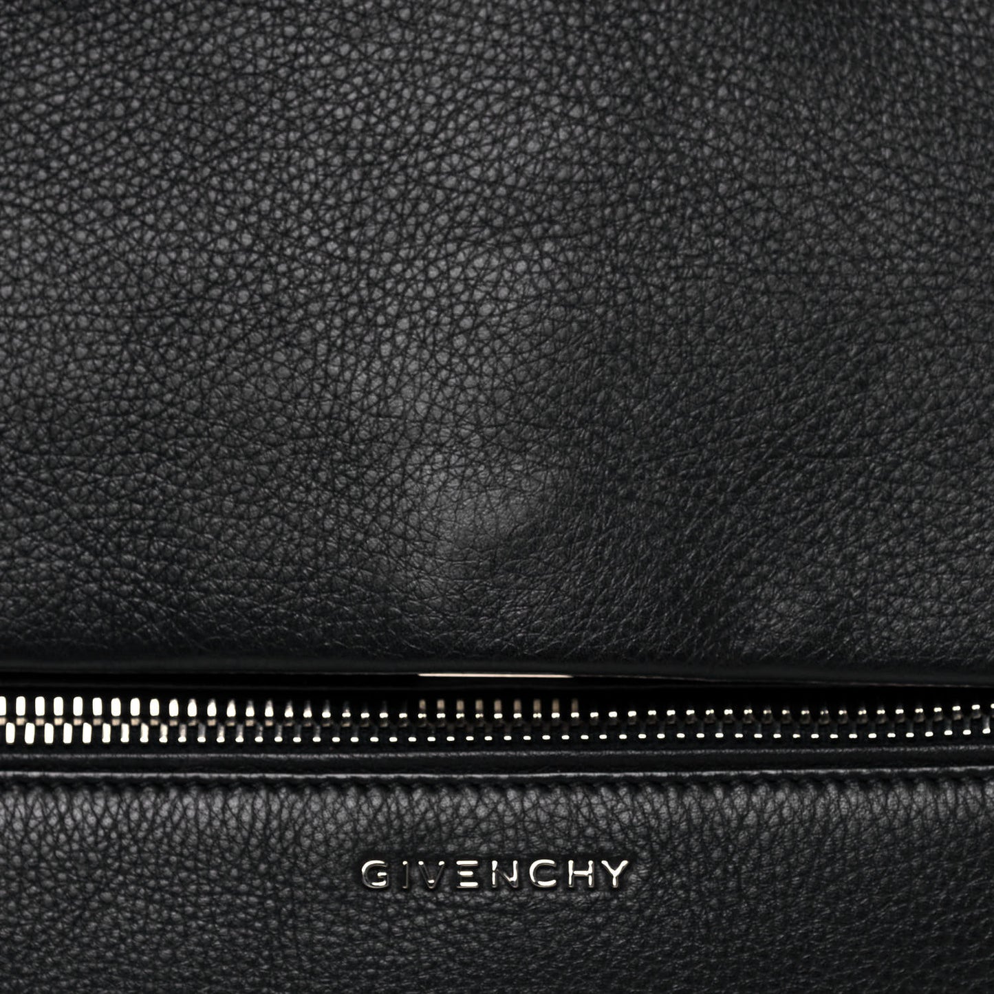 Grained Calfskin Medium Pandora Pure Flap Bag Black