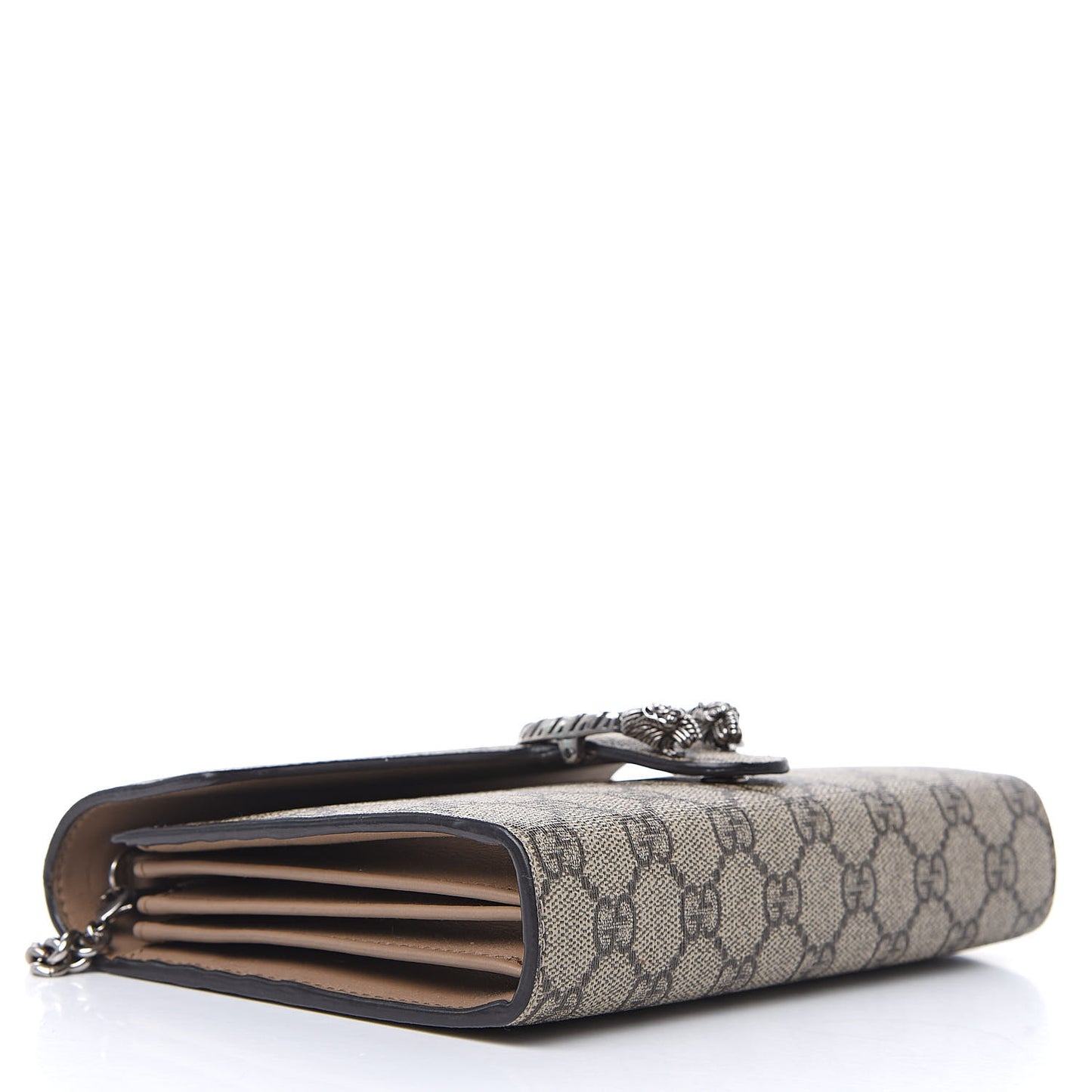 GG Supreme Monogram Mini Dionysus Chain Wallet Beige Taupe
