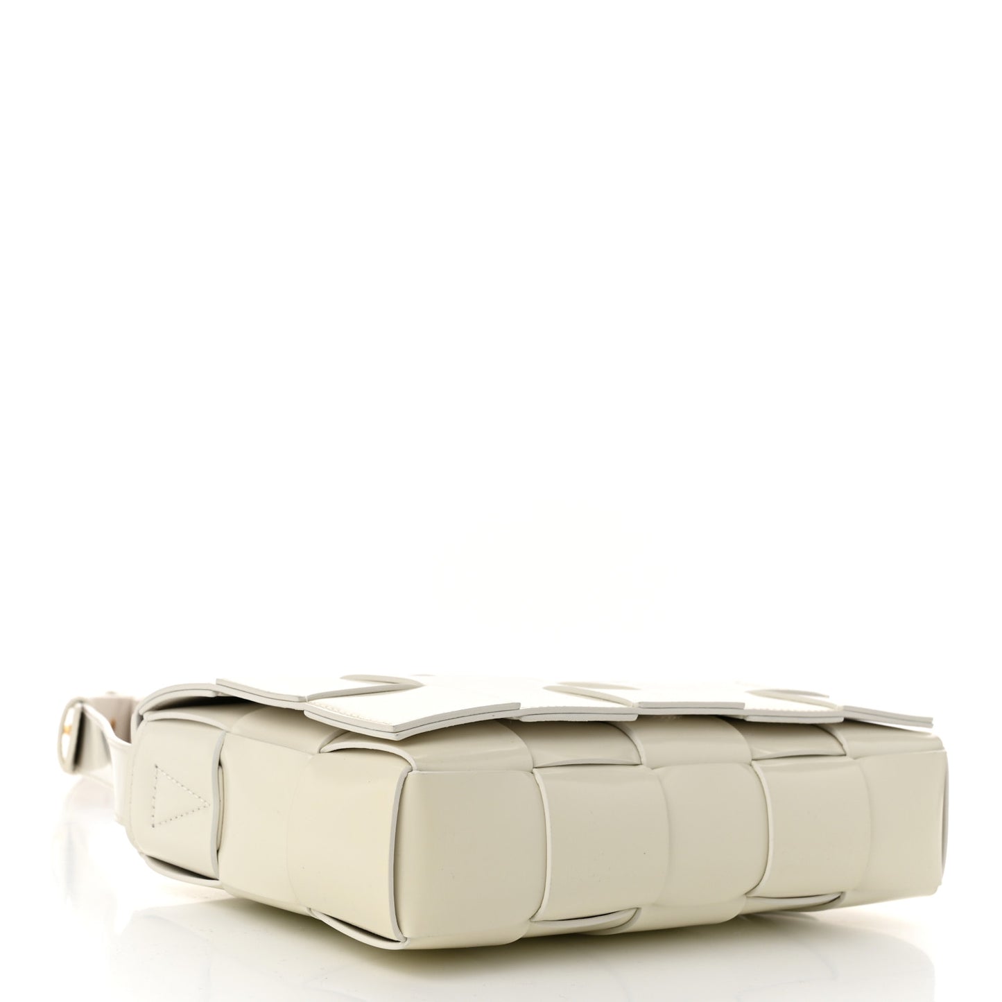 Patent Maxi Intrecciato Cassette Crossbody Bag White