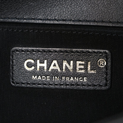 Chanel Calfskin Quilted Medium Boy Top Handle Flap Black 6 of 10