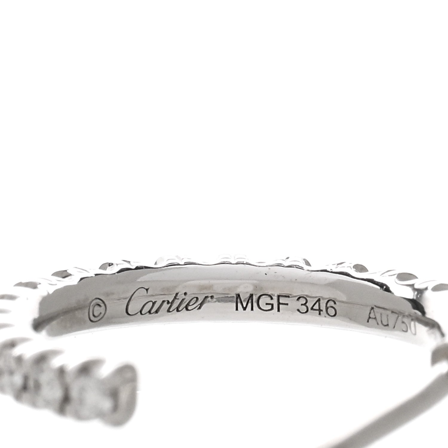 Cartier 18K White Gold Diamond Small Etincelle De Cartier Hoop Earrings 4 of 5