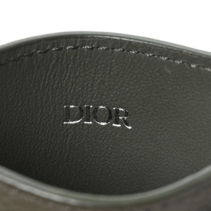 Christian Dior Oblique Grained Calfskin Marquetry Saddle Card Holder Green 6 of 7
